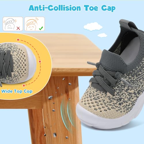 FEETCITY Toddler Sneakers Toddler Walking Shoes Boys Girls Toddler Tennis Shoes Lightweight Brethable Kids Slip On Shoes3