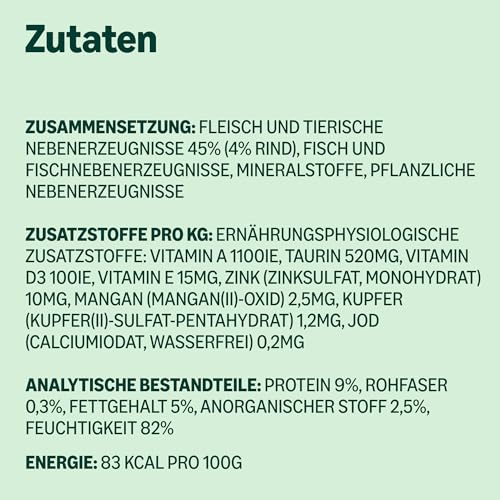 by Amazon Getreidefreies Katzennassfutter, Dose, Rindfleischstücke in Gelee, 6 x 405 g