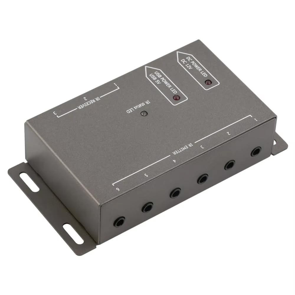 Toplionace Kit de Répéteur de Télécommande Infrarouge, 1 Récepteur et 4 émetteurs, Universel 34-60 Khz pour Appareils électroménagers, avec Câbles D'extension