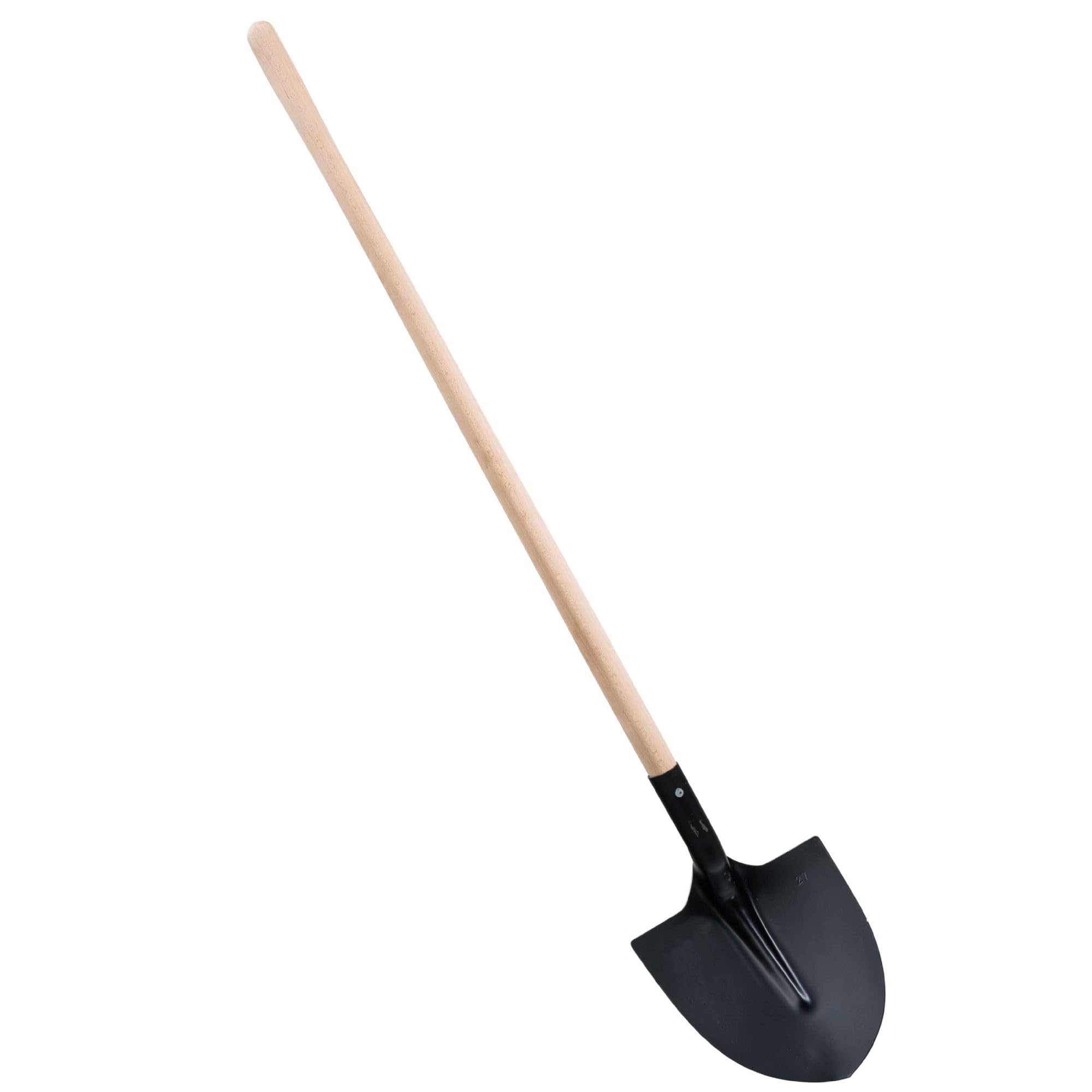 WERKA PRO, Pelle en Acier avec Manche en Bois Noir, Design Ergonomique pour Un Confort Optimal, Polyvalente pour Sable, Terre et Gravier, Longueur 110 cm, Taille 27 cm, Couleur Noire.