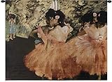 Dancers in Pink | Woven Tapestry Wall Art Hanging | Impressionist Romantic Ballerinas | 100% Cotton USA Size 53x40