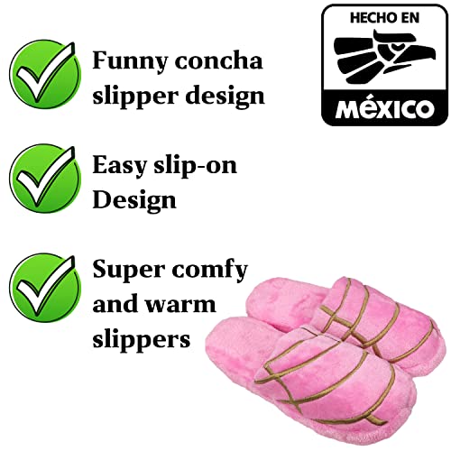Mexican Pan dulce concha slippers - Funny Concha pantuflas slippers - Concha slippers for women - Mexican slippers with concha design - Pan dulce slippers - Bread slippers for women - Concha pantuflas for women - Mexican bread slippers2