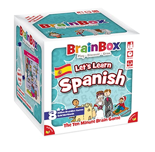 Brainbox Let's Learn Spanish (Refresh 2022) Card Game Ages 8+ 1+ Players 10 Minutes Playing Time, GREG124457 , english