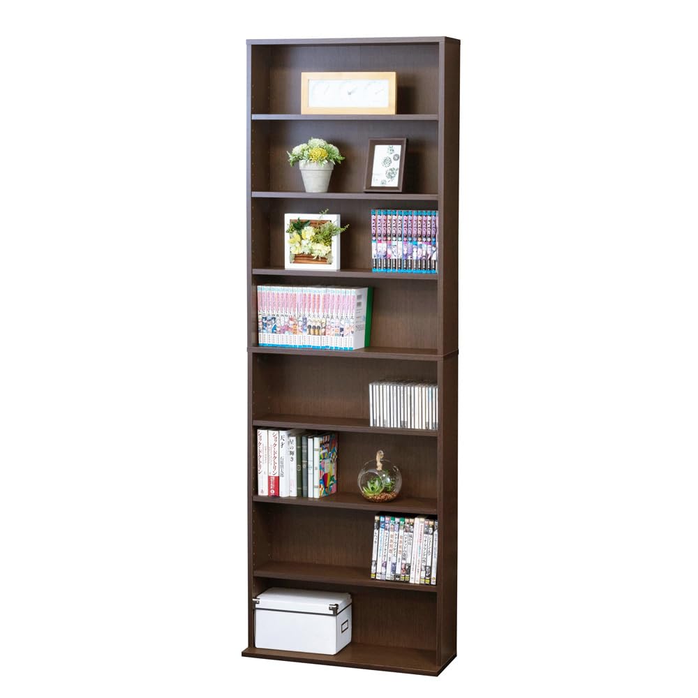 Amazon｜クロシオ 文庫本棚W600 S ダークブラウン 本棚｜本棚