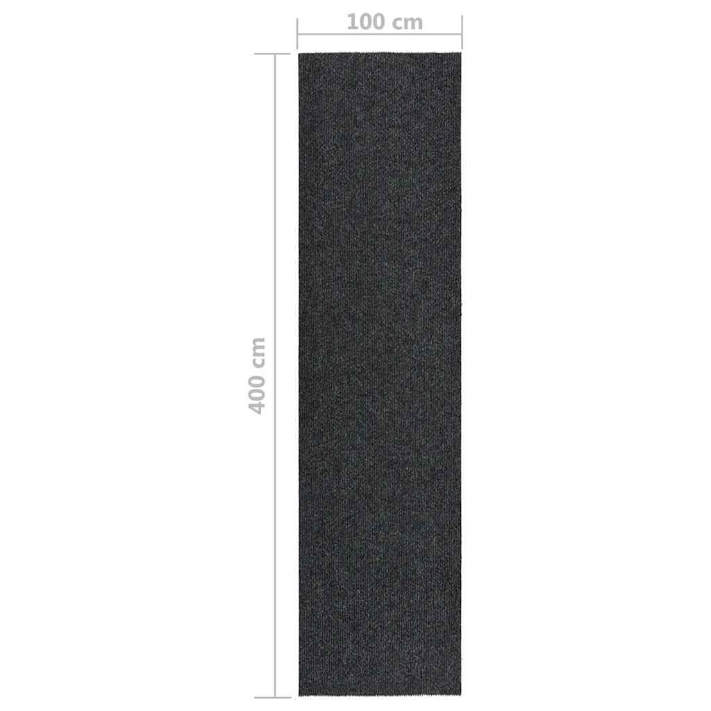 Alfombra antisuciedad, 100 x 400 cm, color antracita, resistente con parte trasera de gel antideslizante para entrada, superficie de fieltro punzonado que absorbe la humedad