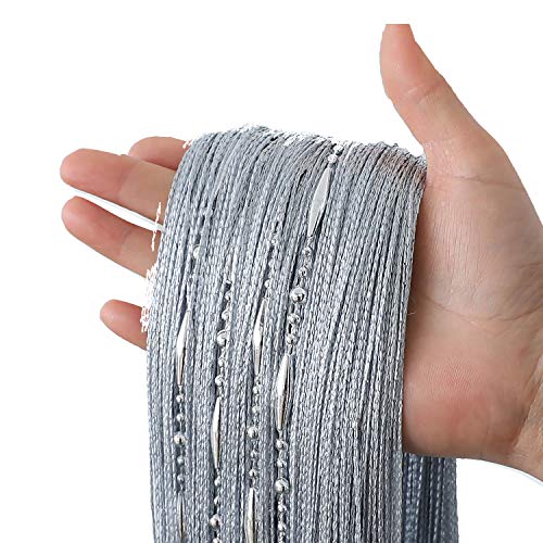 String Bright Chain Beaded Door Curtain Decoration Fringe Tassel Door Room Divider Curtain Panel Window Fly Screen String Curtain with Chains (39