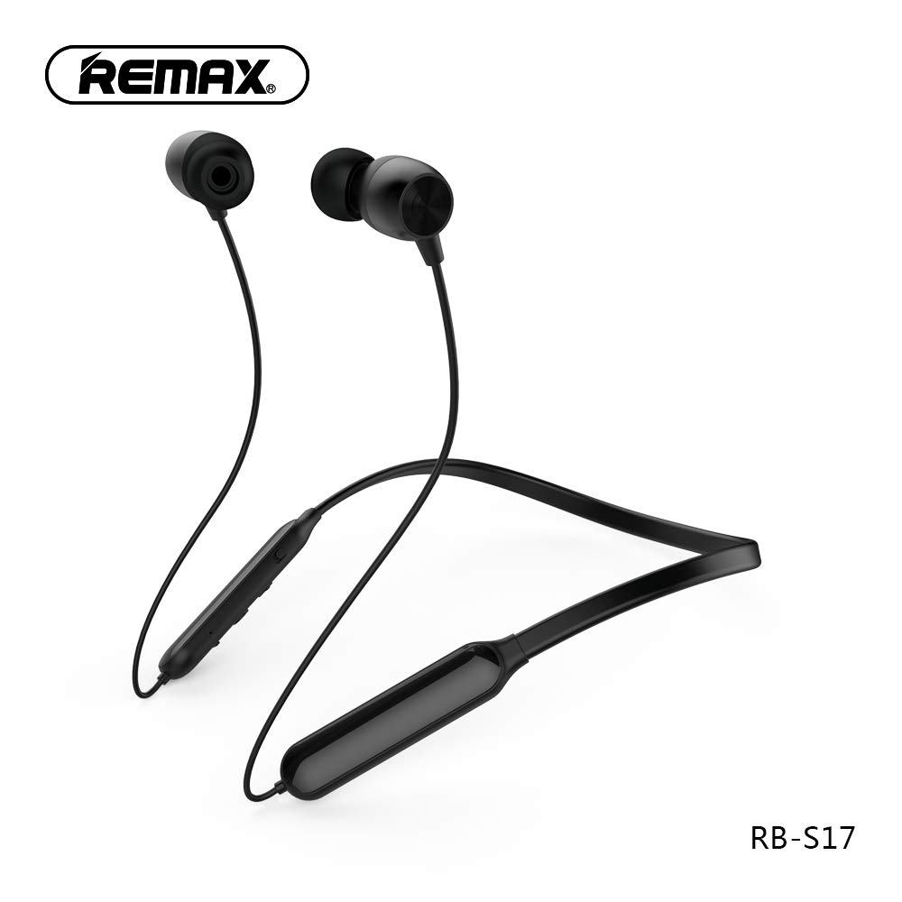 REMAX New Wireless Sports Headphones with mic Magnetic Fashion Headphones RB-S17 (Black)