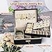 SYCARON Jewelry Box Organizer for Women, Jewelry Organizers 2 Layer Jewelry Storage Box PU Leather with Lock for Women Girls Rings Earrings Necklace Bracelets, Black