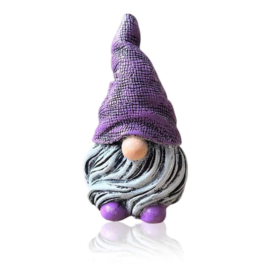 Wedhapy Garden Gnome Ornament Resin Gnome Figurine Garden Gnomes Statue Garden Gonk Ornament for Outdoor Yard Decor Purple Hat Garden Gnomes StatuesGarden Gnome Ornaments Resin Garden Gnomes