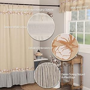 Vhc brands ashmont autumn farmhouse decor fall shower curtain 72×72  urban country home decor