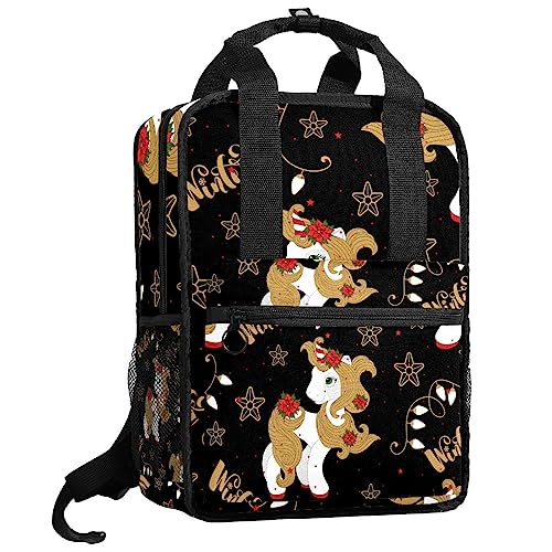 Sac à dos pour garçons motif licorne de Noël réglable