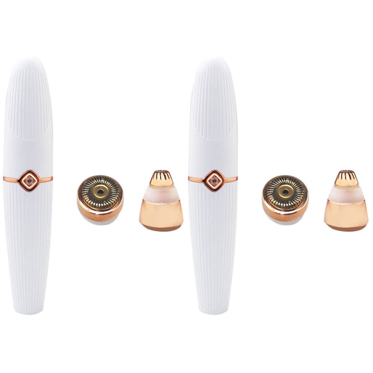 FRCOLOR 2pezzi Rasoio Elettrico Ricaricabile Per Donne Epilatore Per Sopracciglia e Viso Strumento Di Rimozione Peluria Bianco Sicuro e Confortevole Utilizzabile Per Corpo e Viso