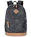 Produktbild SAMGOO Unisex Rucksack Leinwand Rucksäcke Daypack mit Laptopfach Freizeitrucksack Schulrucksack (Schwarz Gewaschen)