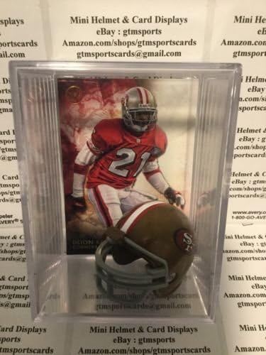 Deion Sanders San Francisco 49ers Mini Helmet Card Display Collectible HOF Auto Shadowbox Autograph