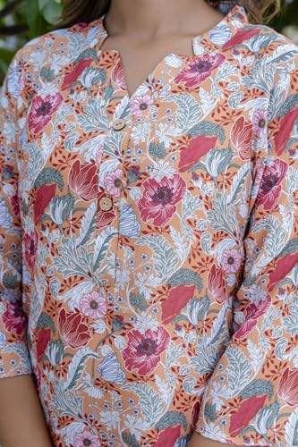 Image of Yashika Women Trendy Printed Cotton Blend Straight Kurta and Palazzo Set