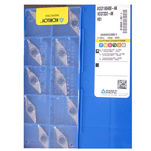 KORLOY VCGT160408-AK H01 Carbide Inserts CNC Tool 10Pcs/Box