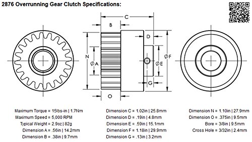 Tiny-Clutch 2876-LH Overrunning Gear Clutch