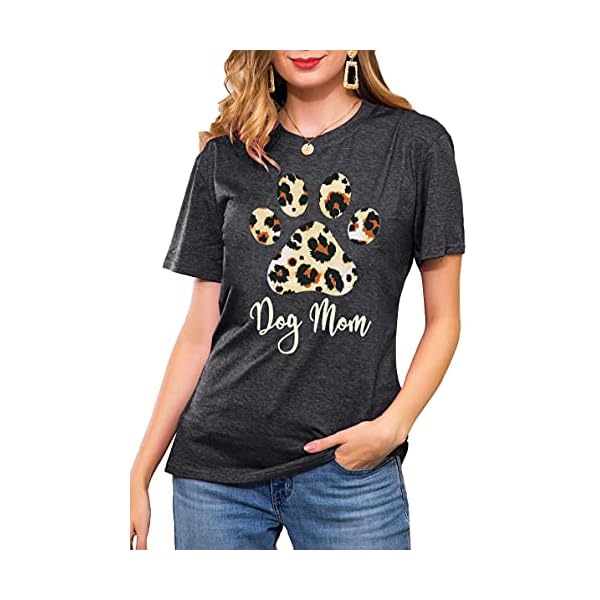 Umsuhu-Dog-Mom-Leopard-Sunflower-Shirts-for-Women-Graphic-Tee-Shirts-Tops Umsuhu Dog Mom Shirts Gifts for Women Dog Lover Shirts Gifts Cute Paw Graphic Tee Shirts Tops (X-Large, A-Dark Gray)