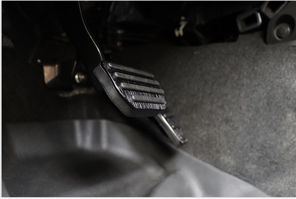 Aluminium Alloy/Rubber Fit for Suzuki Jimny 2/4Door Automatic Transmission 2019-2025，Brushed Auto Brake Pedal Pad Gas Accelerator Pedal Cover Car Refit Accessories (Black)