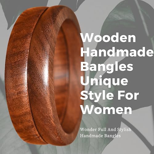 Image of Handmade Natural Wooden BangleHandmade Bracelet Vintage Simple Round Natural Wooden Bracelet Bangle for Women Jewelry.