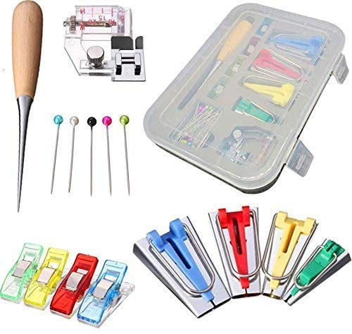 YICBOR Conjunto de 5 tamanhos de fita para fazer bies de 6, 9, 12, 18 e 25 mm, tecido para costura BTM-4 (BOX)