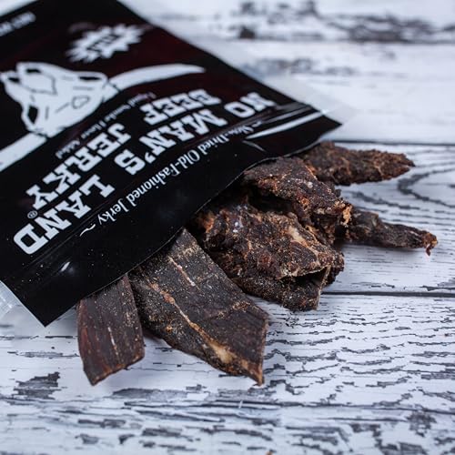 Image of No Mans Land Slow-Dried Beef Jerky | Smoked & Seasoned Jerky Strips | High Protein, Low Carb Beef Snack | Gluten Free - MILD (3oz)