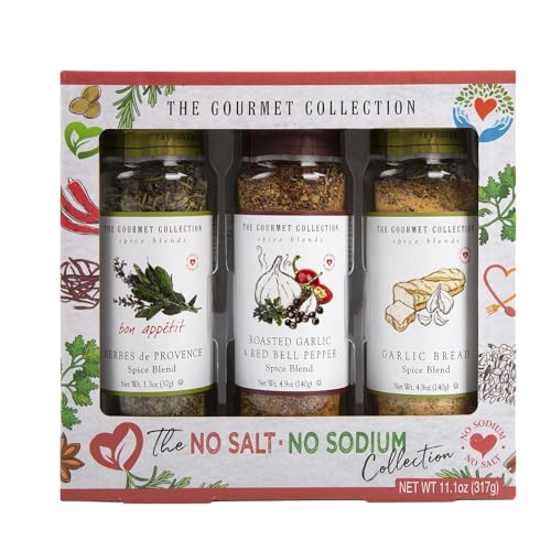 Die Gourmet-Kollektion – ohne Salz, ohne Natrium, gemischte Kräuter, gerösteter Knoblauch, Pfeffer, Knoblauchbrotgewürz | Hühnergewürz | Allzweckgewürz | Lemon Pepper Seasoning | Küchengeschenke