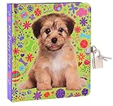 MOLLYBEE KIDS My Kitty Lock and Key Diary, 208 Pages, Measures 6.25 inches by 5.5 inches (Puppy)
