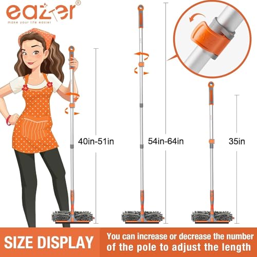 Image of Eazer 2-in-1 Window Cleaner Tool, 64'' Window Squeegee for Home, Window Cleaning Squeegee Kit with Telescopic Pole, Window Washing Kit with Rotatable Bendable Head(Threaded + Telescopic) - EAW01