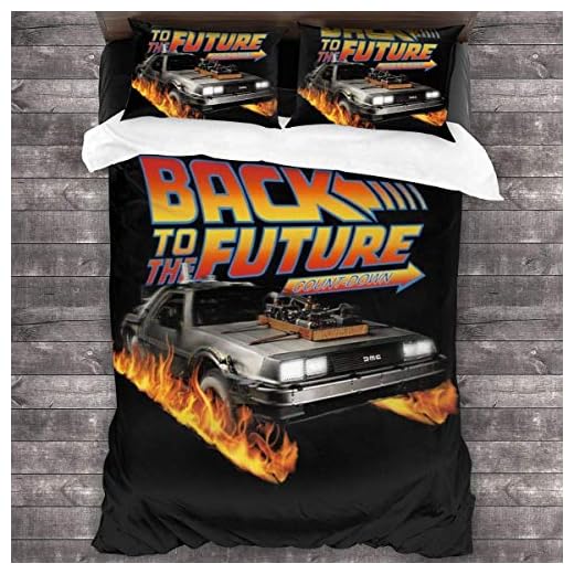 Knncch Delorean Countdown Tillbaka till framtiden 3-delat sängklädesset påslakan dekorativt 3-delat sängklädesset med 2 örngott