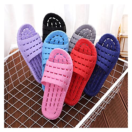 Beach Sandals Home Slippers Bathing Water Leakage Slippers Men and Women Soft Bottom Hollow Bathroom Sandals Pillow Slippers(Gris,42-43)3