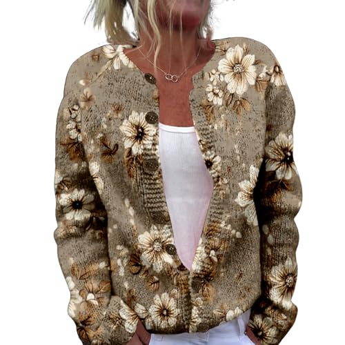 Women's Cable Knit Cardigan Open Front Crochet Button Down Long Sleeve Warm Cardigan Sweaters Fall Winter Coat