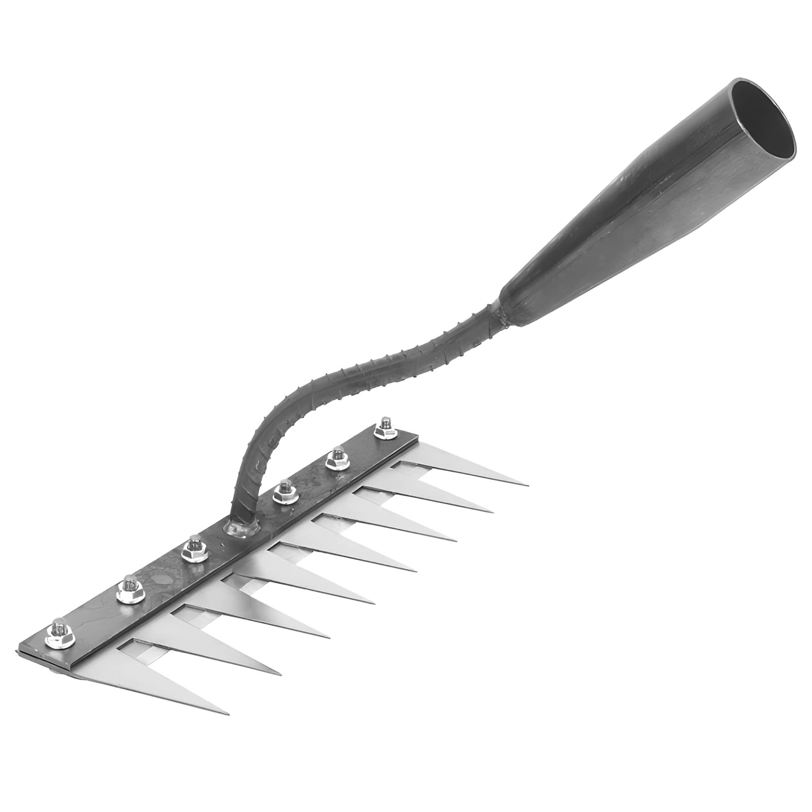 Arrache-mauvaises-herbes manuel en acier au manganèse, outil à 8 griffes pour le désherbage, poignée confortable, revêtement anti-corrosion, efficace pour l'arrachage et diverses tâches de jardinage