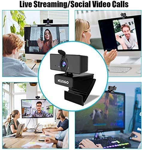 NexiGo N660 1080P Business Webcam with Dual Microphone & Privacy Cover, USB FHD Web Computer Camera, Plug and Play, for Zoom/Skype/Teams Online Teaching, Laptop MAC PC Desktop (Renewed)