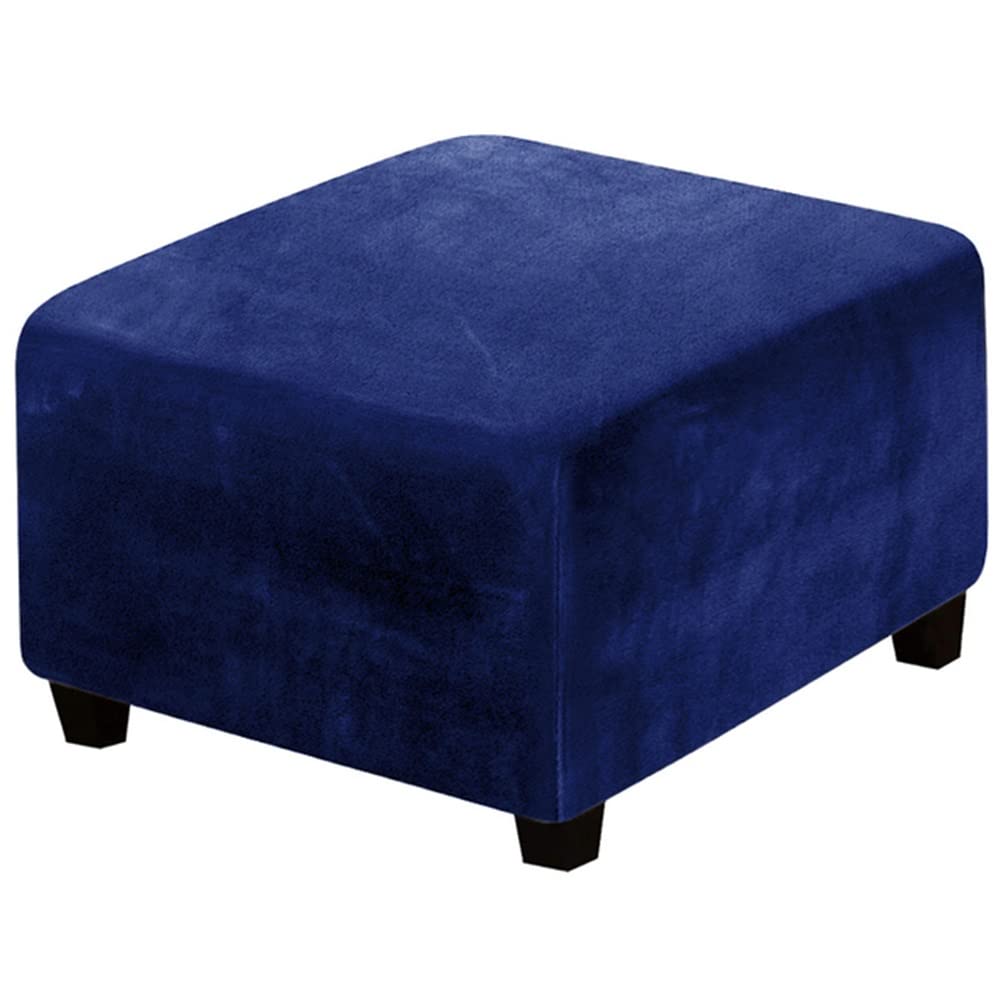 Stretch Ottoman Covers Round/Square Footstool Cover, Velvet Modern Removable Washable Large Stretch Pouffe Cover Anti-Slip Dustproof Foot Stool Slipcovers With Elastic Bottom Swivel chair cover(A33,60