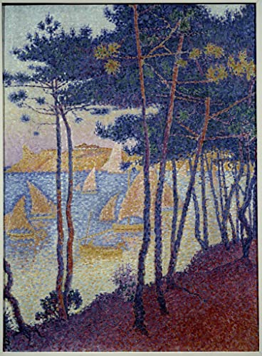 Pinturas murales de Paul Signac PSVDCTOO, velas y pinos, cartel decorativo de salon, 60x90cm