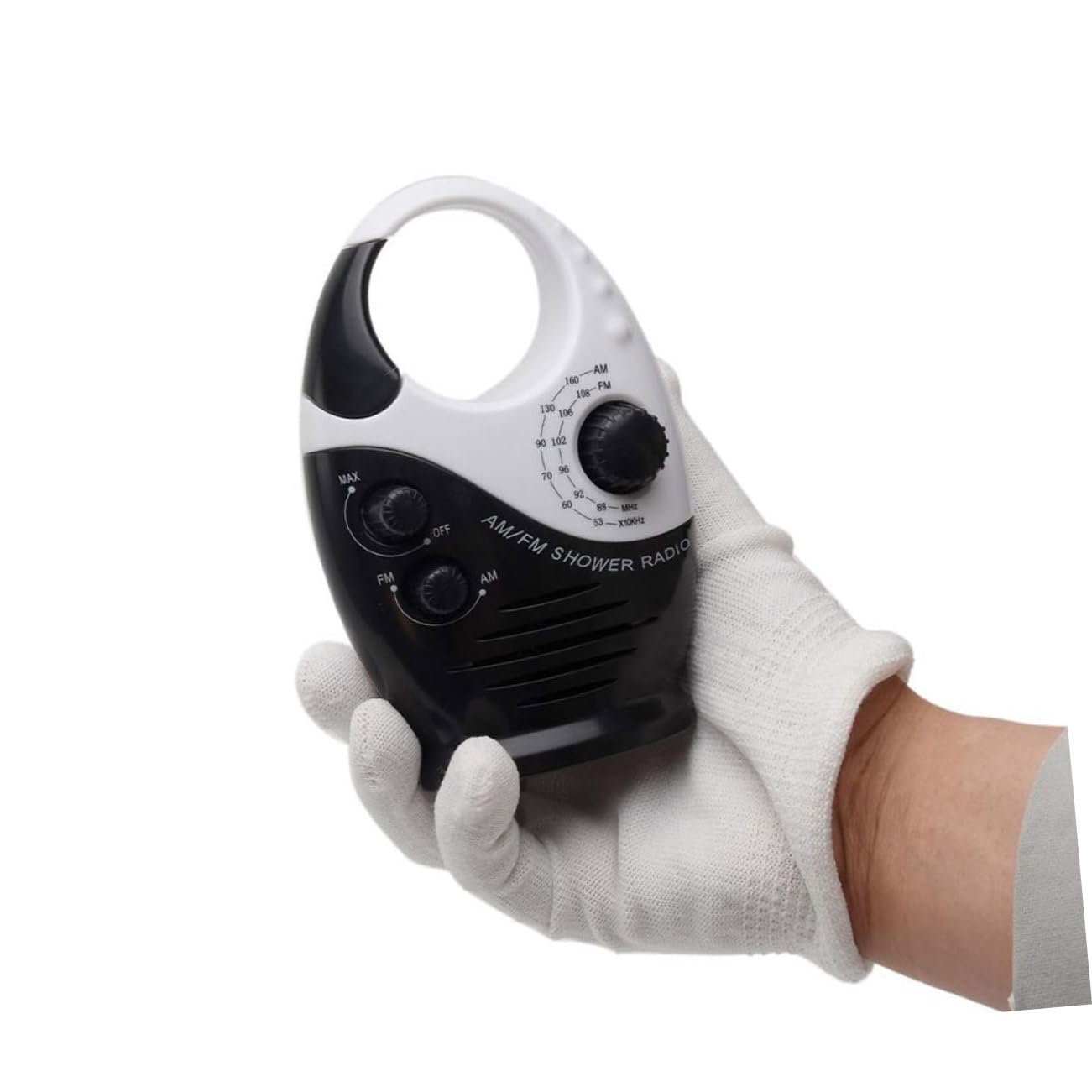 Tofficu Radio Am/FM Portátil para Ducha y Camping, Volumen Ajustable, Pequeño y Ligero, para Exterior y Oficina, con Batería Duradera, Color Negro Resistente Al Agua
