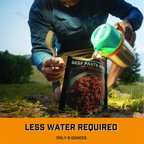 Peak Refuel Beef Pasta Marinara | Premium Freeze Dried Camping Food | Backpacking & Hiking Mre Meals | Just Add Water | 100% Real Meat | 49G Of Protein | 2 Serving Pouch #TOP4