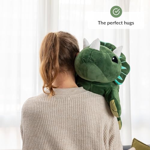 ODOXIA Gewichtskuscheltier Dinosaurier | 2,3 kg Anxiety Weighted Dino Plüschtier für Kinder & Erwachsene | Beruhigendes Weighted Stuffed Animal | Kuscheltier gegen Stress & Angst | Inkl. Tragetasche