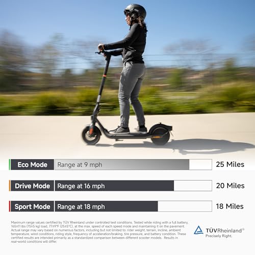 Image of Segway Ninebot F3 Electric Scooter, Up to 20 MPH, 44-Mile Range, Self-Sealing Tubeless Tires, Front Hydraulic & Rear Elastomer Suspension, UL2271 2272 Certified