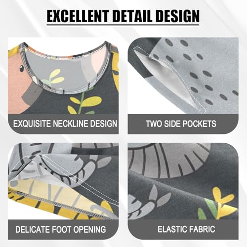 Summer Pajama Set Colorful Animal, Short Sleeve Sleepwear Nightwear4