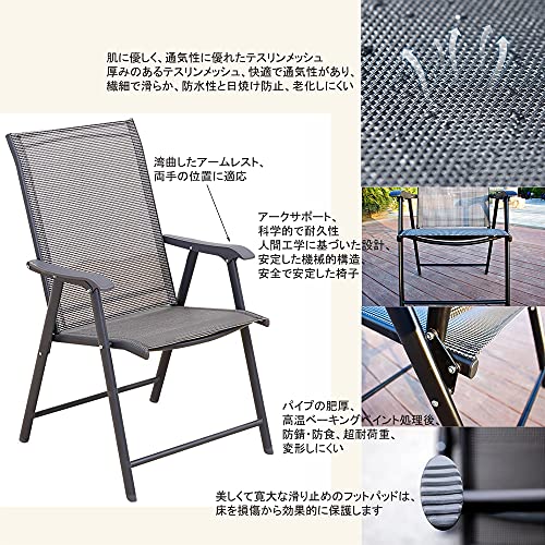 ZQINQC ガーデンファニチャーセット 3点セット 屋外家具 折りたたみ可能 ガーデンテーブル チェアー 強化ガラステーブルトップ、 家族、クラブ、ホテル、屋外での休息に適しています (Color : Clear, サイズ : 60cm) 4枚目