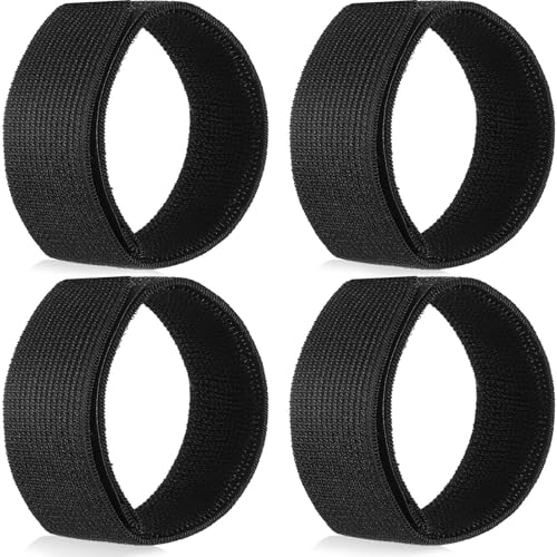 Image of JaGely 2 Pairs Black Boot Blousers Elastic Boot Straps Bands Blousing Straps Ankle Hook and Loop for Hunting Hiking Cycling