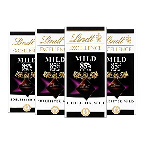 Lindt Excellence 85% Cacao milde Edelbitter-Schokolade (vegan, glutenfrei, laktosefrei) 4 x 100g