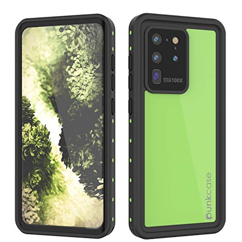 PunkCase S20 Ultra Waterproof Case [StudStar Series] [Slim Fit] [IP68 Certified] [Shockproof] [Dirtproof] [Snowproof] Armor Cover Compatible W/Samsung Galaxy S20 Ultra [Light Green]