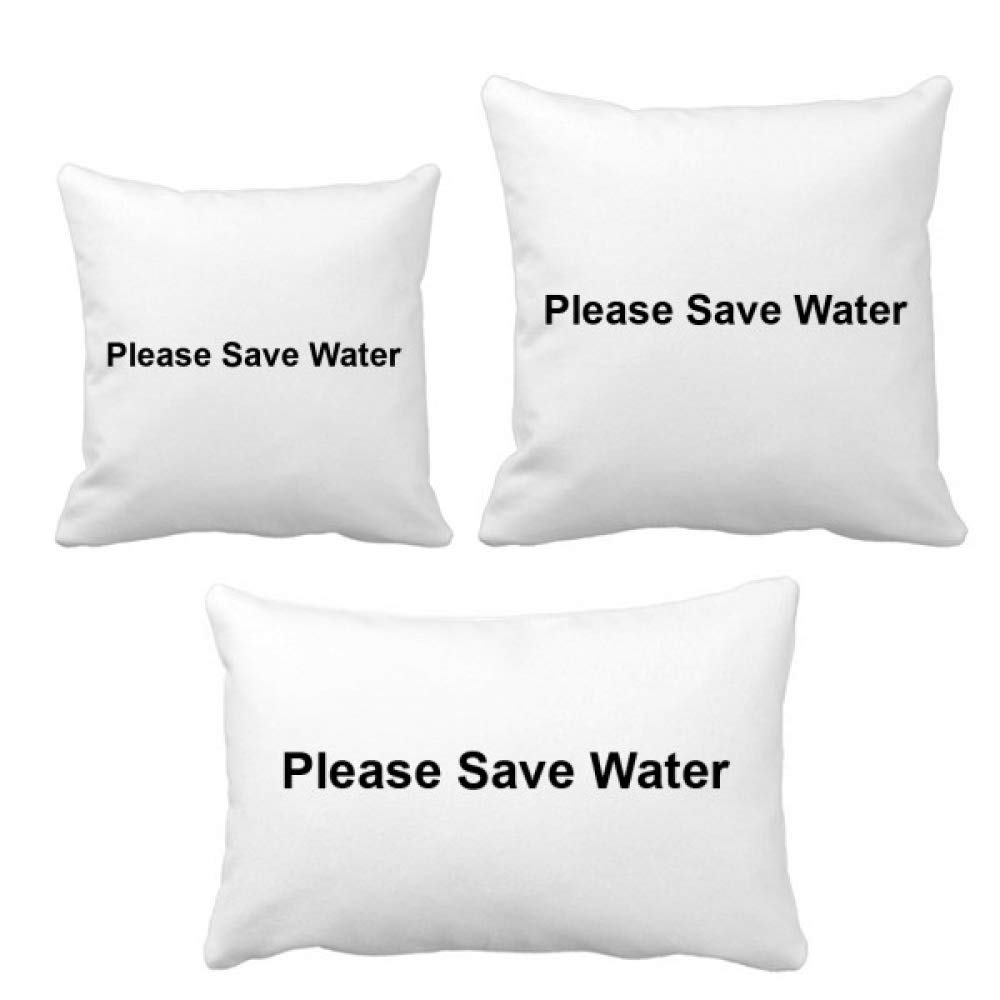 Coussin avec insert symbole noir économiser l'eau déco maison canapé et salon
