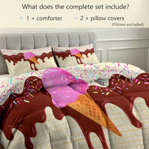 Edredón de 200 x 200 cm de postre con 2 fundas para cama 7