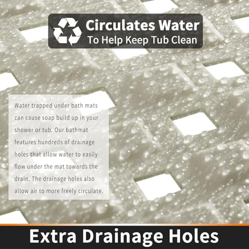 Image of Door mat Bathroom mats Anti Slip for Entrance Floor Foot Skid Bathtub Bath Shower Suction Cups (Beige 70x40cm)