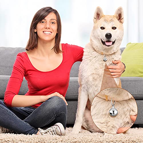 8 Pieces Collar Bells For Small Dogs Cat Bells Collar For Puppy Hanging Ring Bells Decoration Pets Tracker Diy Crafts Accessories For Pets Daily Use (Silver) #TOP2