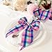 AIMUDI Christmas Bows for Gift Wrapping 6×9'' Pink and Purple Plaid Bows for Christmas Tree Wreath Bows with Wire Edge Premade Bows for Craft Present Fireplace Holiday Christmas Decorations, 10 PCs